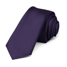 Load image into Gallery viewer, Lapis Purple Premium Skinny Necktie, 2&quot; Width