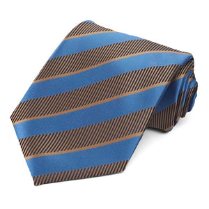 Latte and blue striped tie