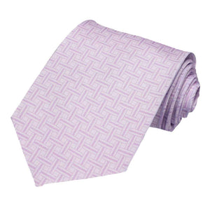 Lavender tone-on-tone basketweave design on a men's tie