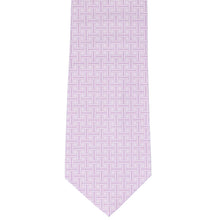 Load image into Gallery viewer, Small basketweave pattern on a lavender tie, front view