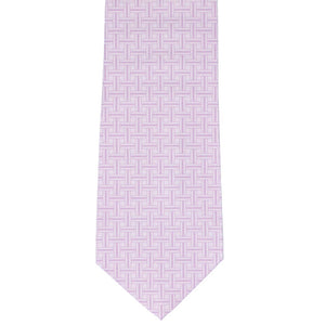 Small basketweave pattern on a lavender tie, front view