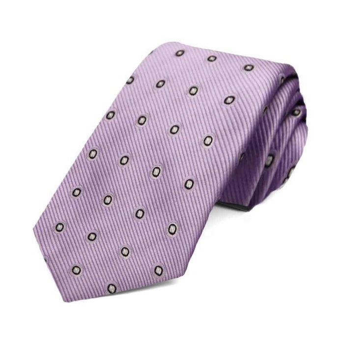 Lavender Willoughby Dotted Slim Necktie