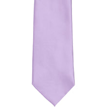 Load image into Gallery viewer, The front of a lavender solid tie, laid out flat