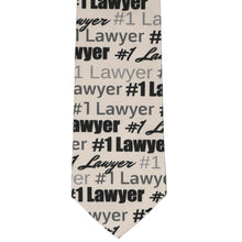 Load image into Gallery viewer, #1 Lawyer pattern in neutral colors on novelty tie, front view