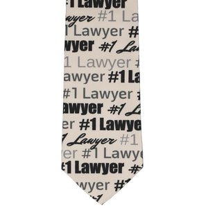#1 Lawyer pattern in neutral colors on novelty tie, front view