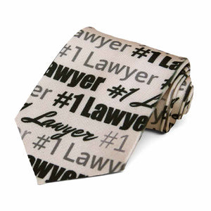 #1 lawyer design on a beige tie