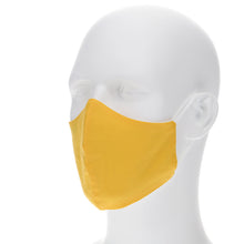 Load image into Gallery viewer, lemon yellow face mask on a mannequin with filter pocket