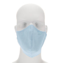 Load image into Gallery viewer, Front view of a light blue face mask on mannequin