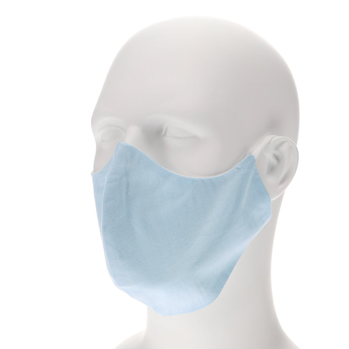 Light blue face mask on mannequin
