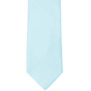 Front view of a light blue solid tie