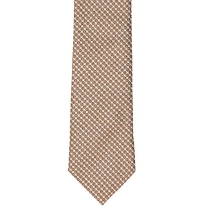 Light brown circle pattern slim tie, front view