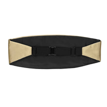 Load image into Gallery viewer, The back of a light champagne cummerbund with an adjustable elastic strap