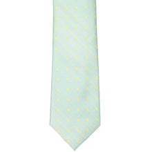 Load image into Gallery viewer, Light jade and yellow polka dot tie, front view