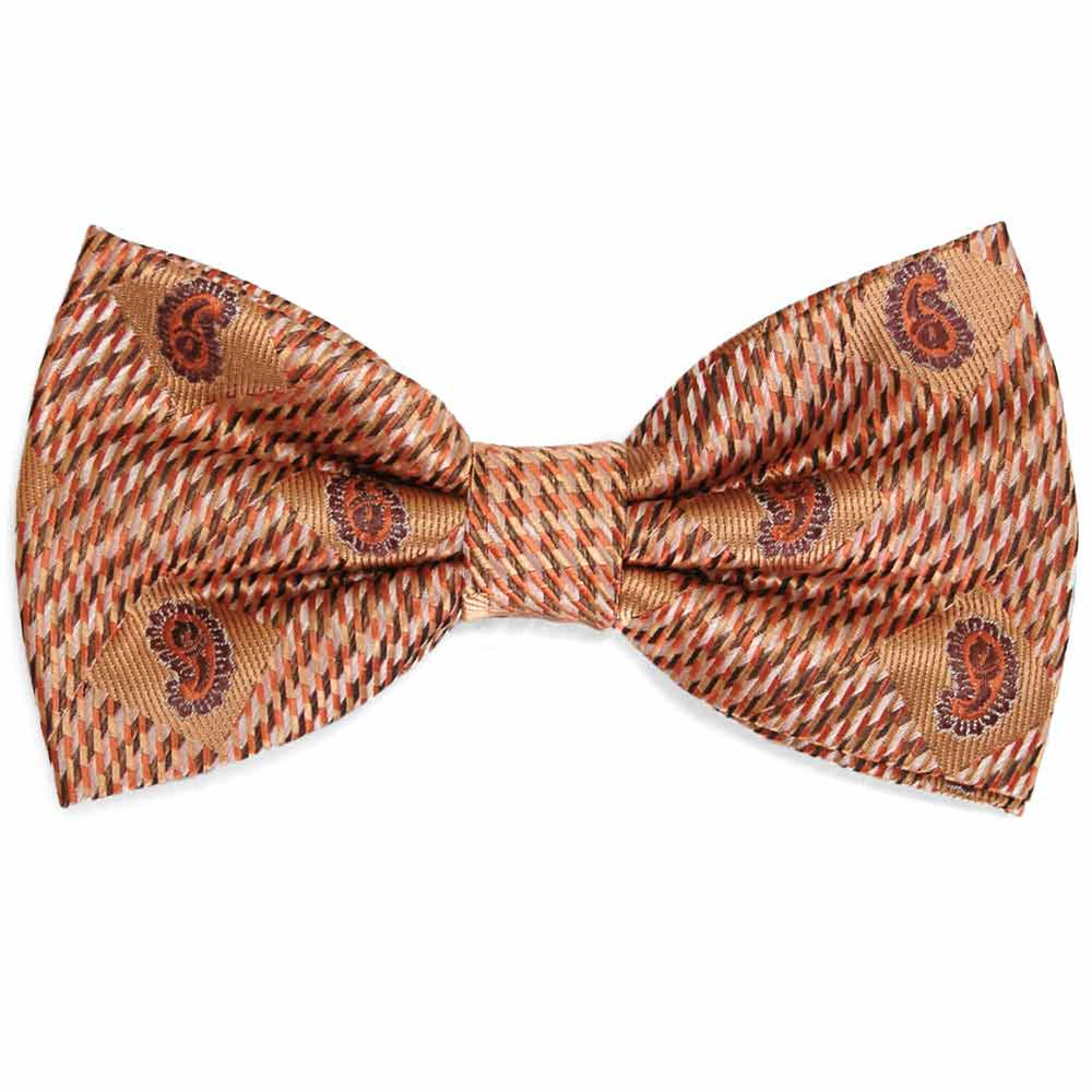 Light Orange Churchill Paisley Bow Tie