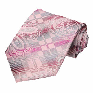 Pink Cascade Paisley Necktie