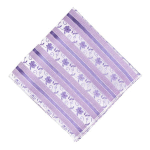 Light purple floral stripe pocket square