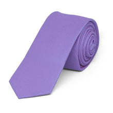 Load image into Gallery viewer, Light Purple Skinny Solid Color Necktie, 2" Width