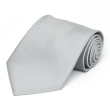 Load image into Gallery viewer, Light Silver Premium Extra Long Solid Color Necktie