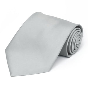Light Silver Premium Solid Color Necktie