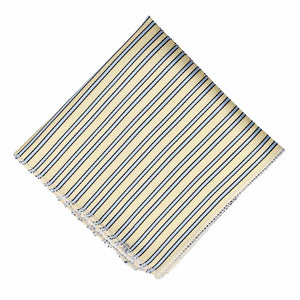 Light yellow and blue striped pocket square