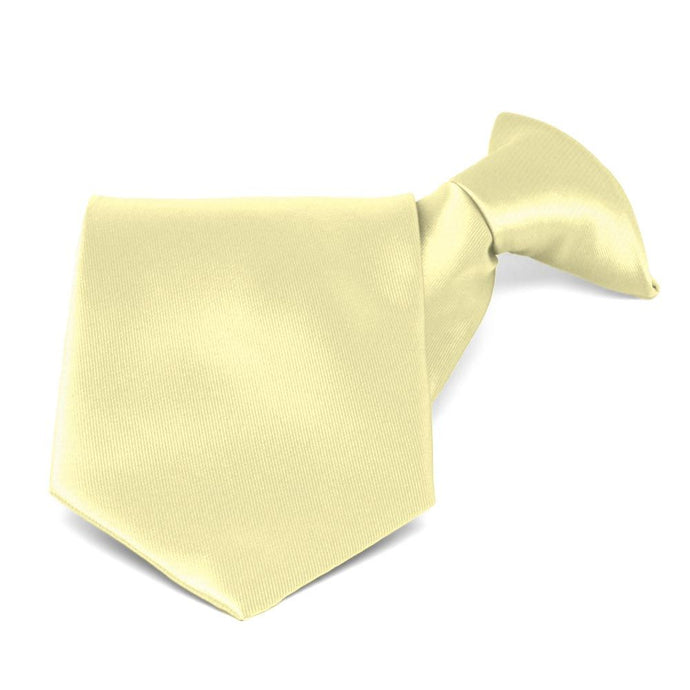 Light Yellow Solid Color Clip-On Tie
