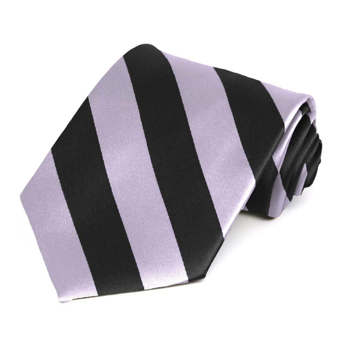 Lilac and Black Striped Tie