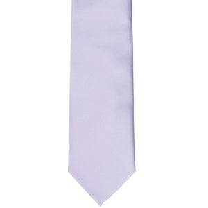 Front view of a lilac tie in a slim width