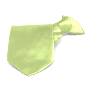 Lime Green Solid Color Clip-On Tie