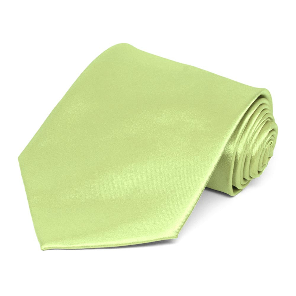 Lime Green Extra Long Solid Color Necktie
