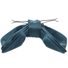 Load image into Gallery viewer, Loch blue clip-on bow tie, side view