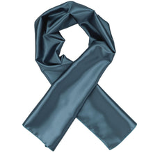 Load image into Gallery viewer, Women&#39;s loch blue solid scarf, crossed over itself