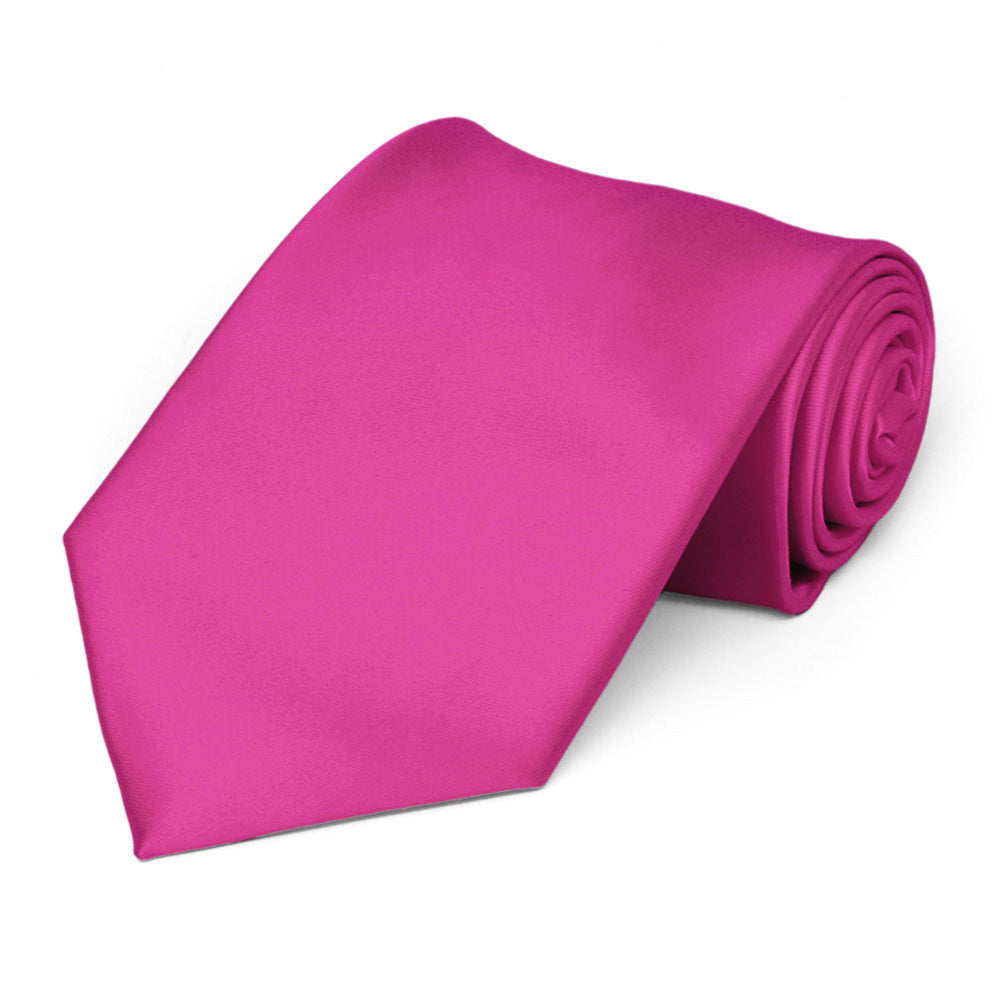 Magenta Premium Extra Long Solid Color Necktie