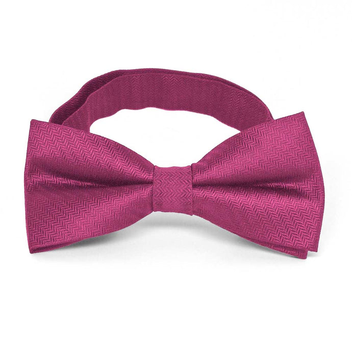 Magenta Herringbone Silk Bow Tie
