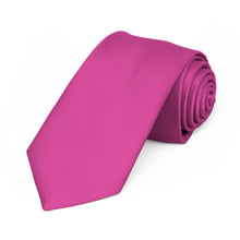 Load image into Gallery viewer, Magenta Premium Slim Necktie, 2.5&quot; Width