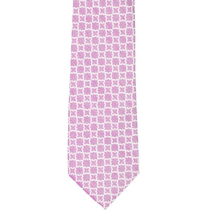 Magenta trellis pattern necktie