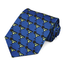 Load image into Gallery viewer, Lime Margaritas theme on a blue tie.