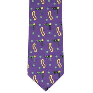 Mardi gras novelty necktie front view