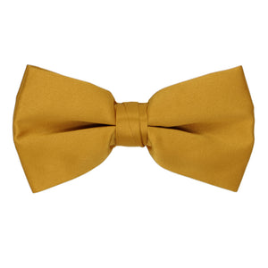 Golden yellow bow tie, close up front view