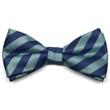 Load image into Gallery viewer, Marine Blue Formal Striped Bow Tie