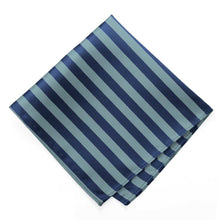 Load image into Gallery viewer, Marine Blue Formal Striped Pocket Square