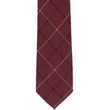 Load image into Gallery viewer, Maroon plaid wool tie