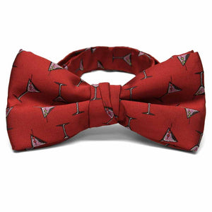 Martini in a cup theme on a red bow tie.