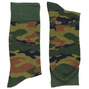 Folded pair of men's camouflage socks