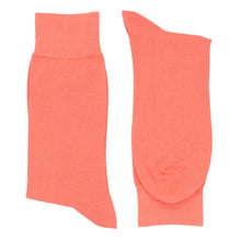 Load image into Gallery viewer, Pair of men&#39;s coral socks folded flat