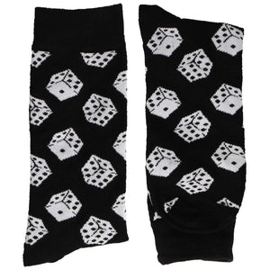 A pair of black and white game dice socks