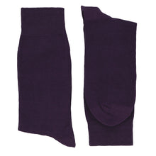 Load image into Gallery viewer, Men&#39;s eggplant purple socks folded