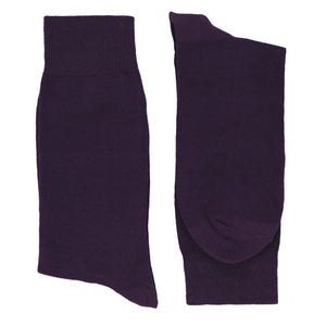 Men's eggplant purple socks folded