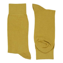 Load image into Gallery viewer, Men&#39;s gold dress socks folded flat