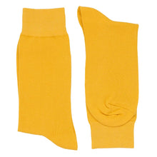 Load image into Gallery viewer, Pair of men&#39;s golden yellow dress socks