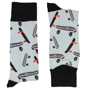Men's black and gray skateboard novelty socks